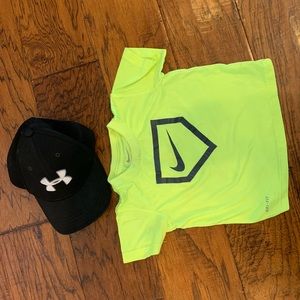 Underarmour Hat Youth XS and Nike Drifit Shirt 2T